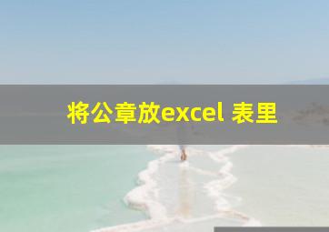 将公章放excel 表里